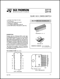 L6115 datasheet: QUAD 100V, DMOS SWITCH L6115