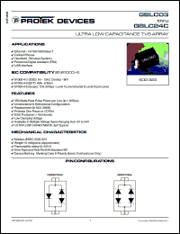 GBLC05 datasheet: 5.0V; 350W; ultra low capacitance TVS array. For ethernet- 10/100/1000 base T, USB interface, cellular phones, handheld - wireless systems, personal digital assistant (PDA) GBLC05