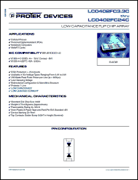 LC0402FC05C datasheet: 5.9V; 200W; low capacitance flip chip array. For notebook computers, cellular phones, personal digital assistant (PDA), SMART cards LC0402FC05C