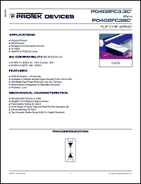 P0402FC8C datasheet: 8.0V; 250Watts; flip chip array. For cellular phones, MCM boards, wireless communication circuits, IR LEDs, SMART & PCMCIA cards P0402FC8C