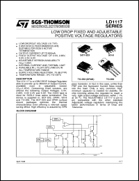 LD1117D datasheet: LOW DROP FIXED AND ADJUSTABLE POSITIVE VOLTAGE REGULATORS LD1117D