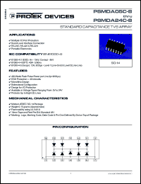 PSMDA12C-8 datasheet: 12.0V; 450Watt; standard capacitance TVS array. For RS-232 RS-422 & RS-423 data lines, portable electronics PSMDA12C-8