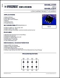 SM8LC05 datasheet: 24.0V; 800Watt; low capacitance TVS array. For portable electronics, video on-demand, ISDN telecom interface, USB & ADSL & SCSI interfaces, modems, LAN interconnects SM8LC05