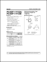 PC3SF11YVZB datasheet: Reinforced insulation type phototriac coupler for triggering PC3SF11YVZB
