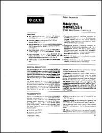 Z0844406 datasheet: Serial input/output controller, 6MHz Z0844406