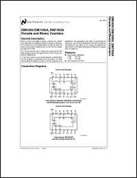 DM7490AN datasheet: Decade and binary counter DM7490AN