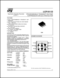 LCP1511D datasheet: PROGRAMMABLE TRANSIENT VOLTAGE SUPPRESSOR FOR SLIC PROTECTION - (ASD) LCP1511D