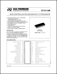 STV2118B datasheet: BUS-CONTROLLED PAL/SECAM/NTSC TV PROCESSOR STV2118B