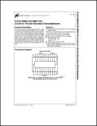 DM74154N datasheet: 4-line to 16-line decoders/demultiplexers DM74154N