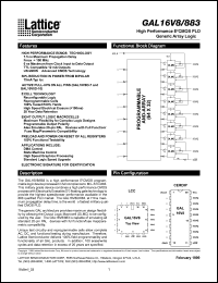 GAL16V8D-15LD/883 datasheet: High performance E2CMOS PLD generic array logic, 15ns GAL16V8D-15LD/883