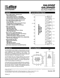 GAL20V8ZD-12QP datasheet: Zero power E2CMOS PLD, 12ns GAL20V8ZD-12QP