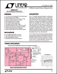 LT1103CT7 datasheet: Offline switching regulator LT1103CT7