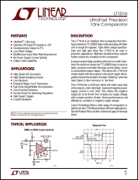 LT1016IN8 datasheet: UltraFast precision 10ns comparator LT1016IN8