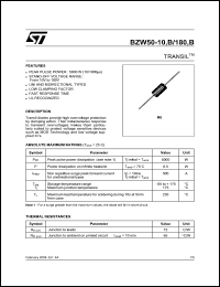 BZW50-100 datasheet: 5000W transil diode, 100V BZW50-100