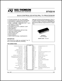 STV2216 datasheet: Bus controlled NTSC/PAL TV processor STV2216