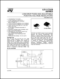 LD1117AS25TR datasheet: LOW DROP FIXED AND ADJUSTABLE POSITIVE VOLTAGE REGULATORS LD1117AS25TR