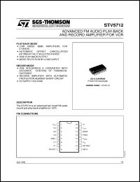 STV5712 datasheet: ADVANCED FM AUDIO PLAY-BACK AND RECORD AMPLIFIER FOR VCR STV5712