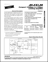 MAX3748AETE datasheet: Compact 155Mbps to 3.2Gbps limiting amplifier MAX3748AETE