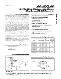 MAX5035CUPA datasheet: 1A, 76V, high-efficiency MAXPower step-down DC-DC converter, output 12V MAX5035CUPA