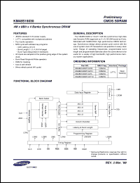 K4S281632B-TL1L datasheet: 128Mb SDRAM, 3.3V, LVTTL, 100MHz K4S281632B-TL1L