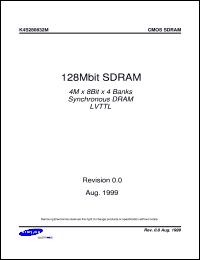 K4S281632B-NC1H datasheet: 128Mb SDRAM, 3.3V, LVTTL, 100MHz K4S281632B-NC1H