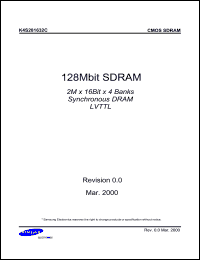 K4S281632C-TL1H datasheet: 128Mb SDRAM, 3.3V, LVTTL, 100MHz K4S281632C-TL1H