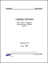 K4S281632D-NC1H datasheet: 128Mb SDRAM, 3.3V, LVTTL, 100MHz K4S281632D-NC1H