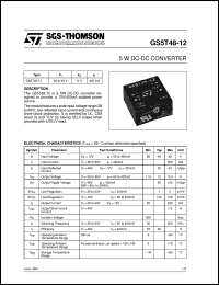 GS5T48-12 datasheet: 5 W DC-DC CONVERTER GS5T48-12