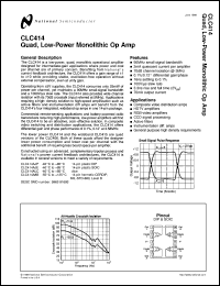 CLC414MDC datasheet: Quad, Low-Power Monolithic Op Amp CLC414MDC