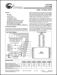 CY7C109-10VC datasheet: 128K x 8 Static RAM, TTL-compatible, 10ns CY7C109-10VC