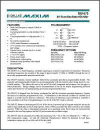 DS1073Z-100 datasheet: 3V EconOscillator/divider, max 100MHz DS1073Z-100