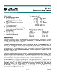 DS1075Z-100 datasheet: EconOscillator/divider, max 100MHz DS1075Z-100