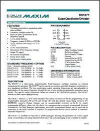 DS1077Z-66 datasheet: EconOscillator/divider, max 66MHz DS1077Z-66