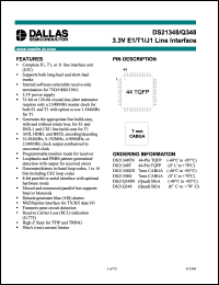DS21348T datasheet: 3.3V E1/T1/J1 line interface DS21348T