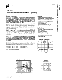 CLC415AJE datasheet: Quad, Wideband Monolithic Op Amp CLC415AJE