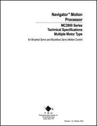 MC2800 datasheet: 0.3-7.0V; 600mW; 40MHz; navigator motion processor. For brushed servo and brushless servo motion control MC2800