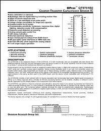 QT9701B2-ES datasheet: 0.5-7.0V; 25mA; charge-transfer capacitance sensor IC. For fluid level sensing, security sensing, moisture detection, switch replacement, distance guaging, material properties analysis, etc. QT9701B2-ES