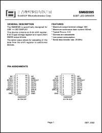 SM6B595 datasheet: 7V; 100mA; 8-bit LED driver. SM6B595