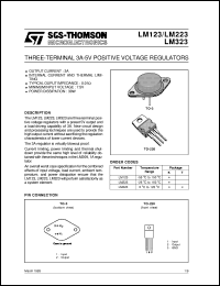 LM323T datasheet: THREE-TERMINAL 3A-5V POSITIVE VOLTAGE REGULATORS LM323T