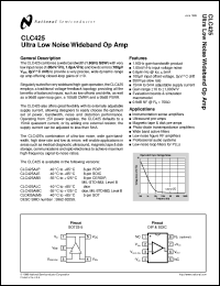 CLC425MDC datasheet: Ultra Low Noise Wideband Op Amp CLC425MDC