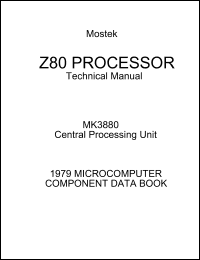 MK3880P Z80-CPU datasheet: Central processing unit. Mostek Z80 processor. Ceramic package. Max clock frequency 2.5 MHz. MK3880P Z80-CPU