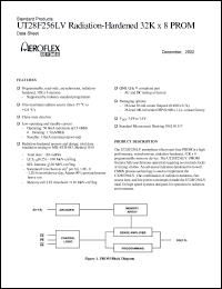 UT28F256LVC-65UCA datasheet: Radiation-hardenet 32K x 8 PROM. 65ns acces time. Lead finish solder. UT28F256LVC-65UCA