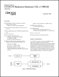 UT28F256T-45UPA datasheet: Radiation-hardenet 32Kx8 PROM. 45ns acces time, TTL compatible inputs, CMOS/TTL compatible outputs. Lead finish solder. Prototype. UT28F256T-45UPA