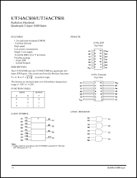 UT54ACTS08 datasheet: Radiation-hardened quadruple 2-input AND gate. UT54ACTS08