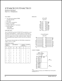 UT54ACTS153 datasheet: Radiation-hardened dual 4 to 1 multiplexer. UT54ACTS153