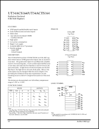 UT54ACTS164 datasheet: Radiation-hardened 8-bit shift register. UT54ACTS164