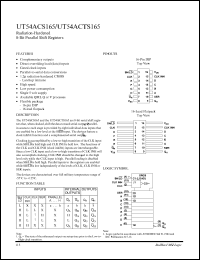 UT54ACS165 datasheet: Radiation-hardened 8-bit parallel shift register. UT54ACS165