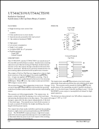 UT54ACS191 datasheet: Radiation-hardened synchronous 4-bit up-down binary counter. UT54ACS191