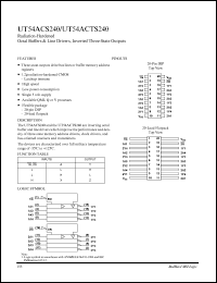 UT54ACS240 datasheet: Radiation-hardened octal buffer & line driver, inverted three-state outputs. UT54ACS240
