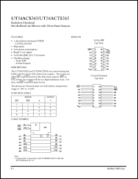 UT54ACTS365 datasheet: Radiation-hardened hex buffer/line driver with three-state outputs. UT54ACTS365